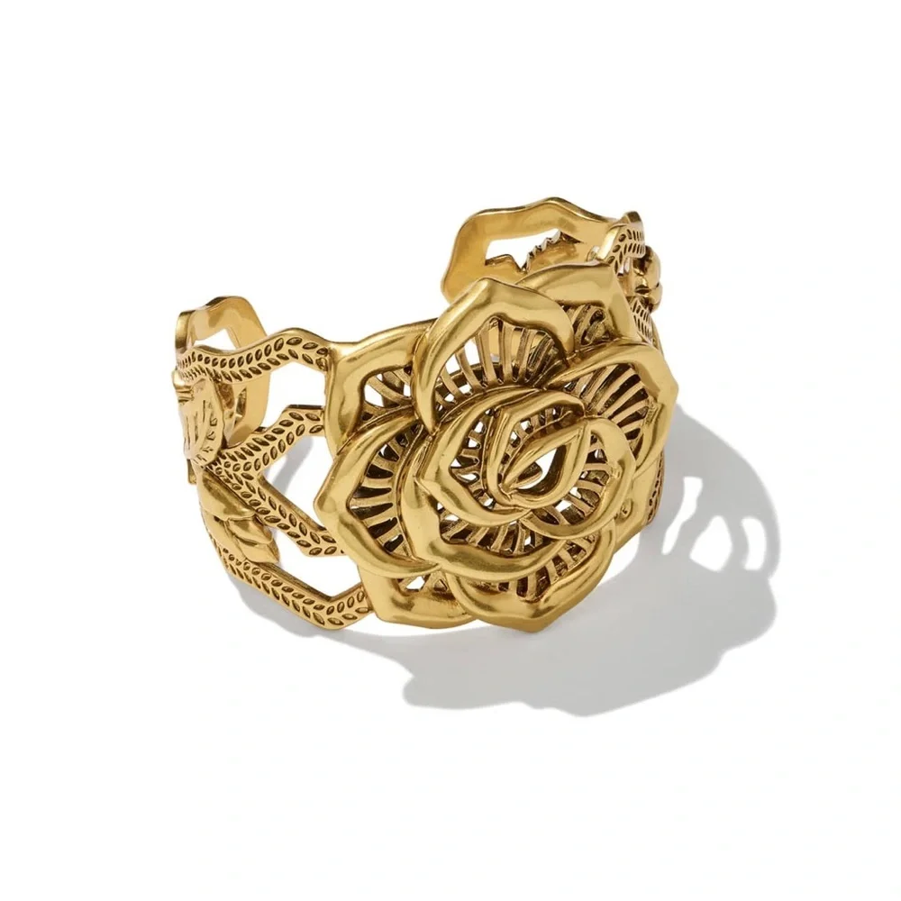 Kendra Scott Ansel Rose Statement Cuff vintage gold -NWOT - Picture 1 of 6